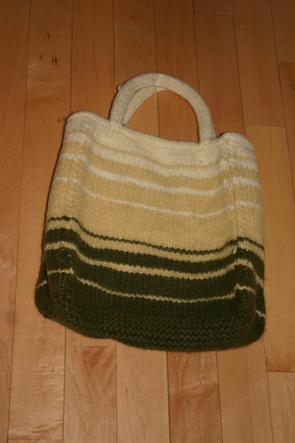 Striped Felted Tote Bag