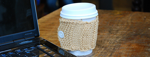 Learn To Knit Coffee Wrap