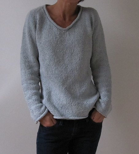 Simple Summer Tweed Top Down V-Neck