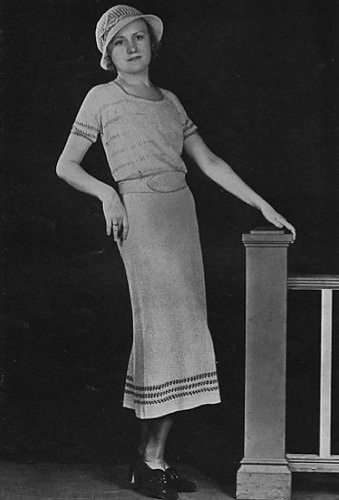 Square Neck Dress with Puff Sleeve in Boucle #246