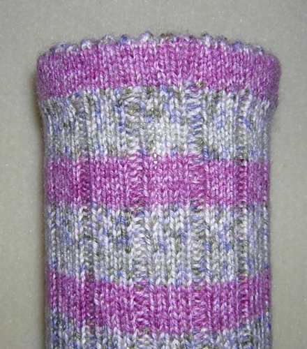 Picot Hem for Toe Up Socks