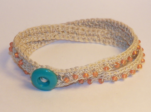 Crochet Beaded Wrap Bracelet