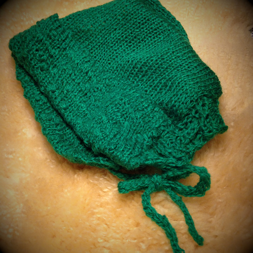 Knitted Bonnet, Mittens and Bootee Set