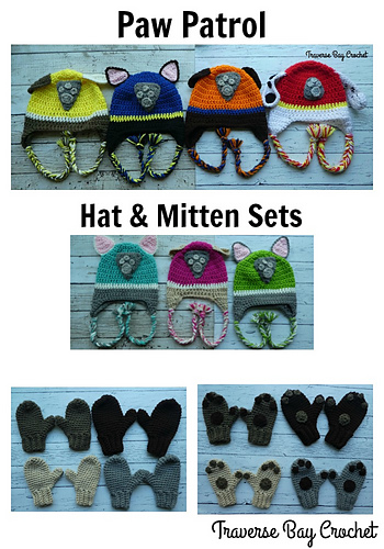 Paw Patrol hat mitten sets