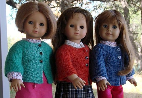 Sideways Knit Doll Cardigan