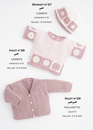 CB16 Bonnet-Top-Cardigan n°27-28-29