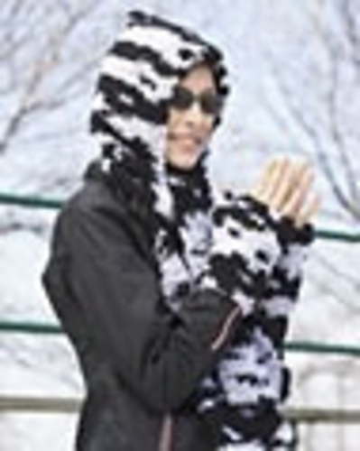 Scarf with Hood & Wristwarmers