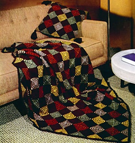 Patchwork Afghan and Pillow