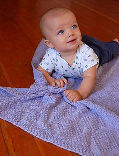 Moss Stitch Diamonds Baby Blanket