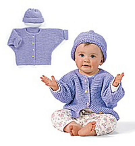 One-Stitch Baby Sweater Set (crochet)