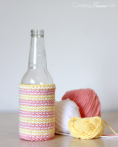Purl-Side-Out Beer Cozy Knitting Pattern