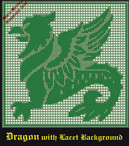 Filet Lacet Gryphon Dragon Wall Hanging