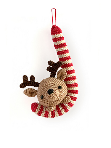 Candy Cane and Reindeer Christmas Ornament