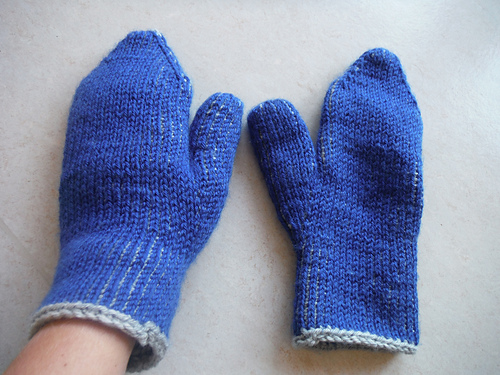 Tunisian "in the round" Mittens