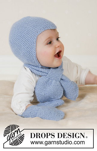 b14-16 Baby Aviator Hat, scarf and mittens