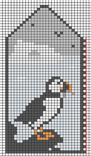 Puffin mittens colour chart