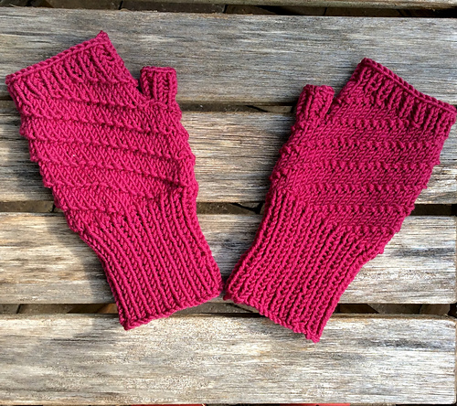 Spiral Fingerless Mittens