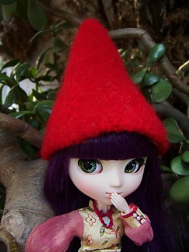 Felted Pullip Gnome Hat