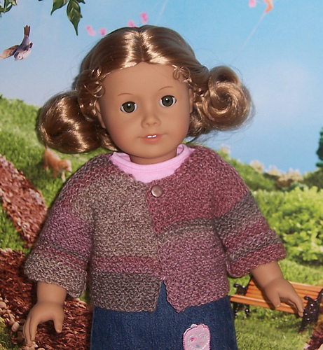Garter Stitch Cardigan fits 18" Dolls