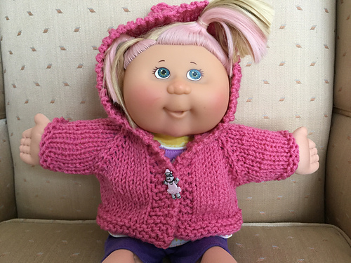 Hooded Sweater for a Cabbage Patch Doll