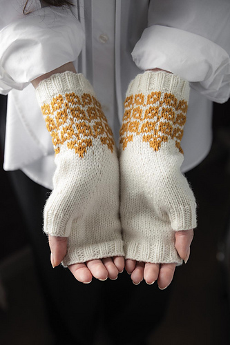 Gullregn - fingerless mittens