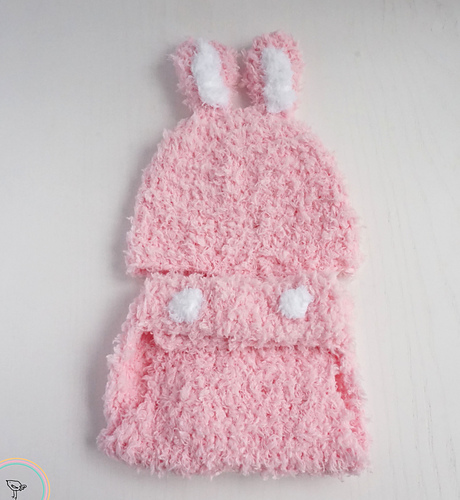 Bunny Hat and Diaper Cover Set