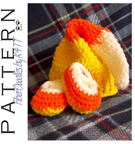 Candycorn Cap & Booties