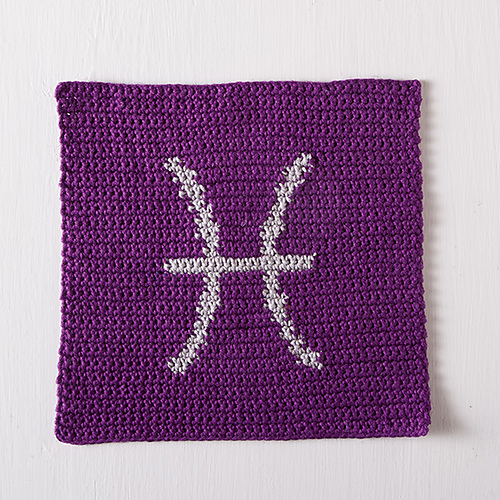 Zodiac Crochet Dishcloth Series - Pisces