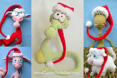 016 Christmas, New Year Hat & scarf for Amigurumi