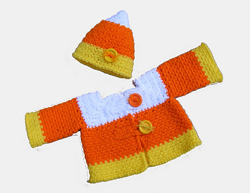 Candy Corn Crochet Sweater and Hat