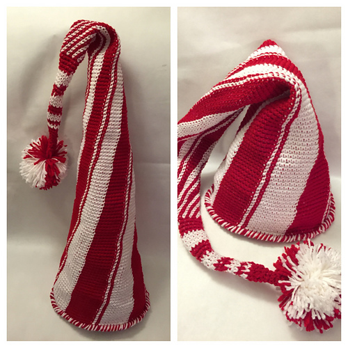 Swirly Peppermint Elf Hat