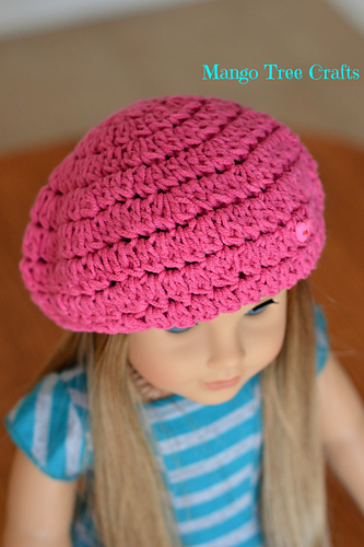 Crochet Beret for 18" American Girl Doll
