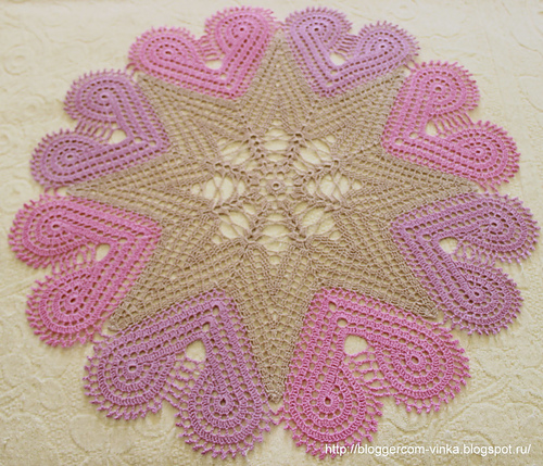 Doily with hearts