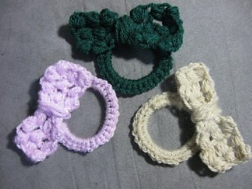 Puff Bow & Rubberband Hair Accessory