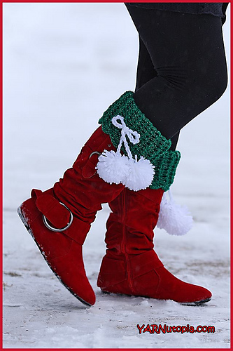 Festive Pom Boot Cuffs