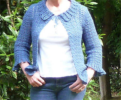 Gilet Indigo manches 3/4