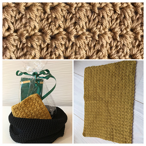 Kitchen cloth in sedge stitch pattern