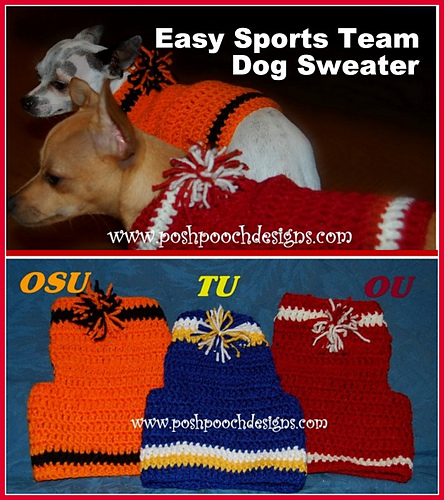 Easy Striped Sports Team Dog Sweater