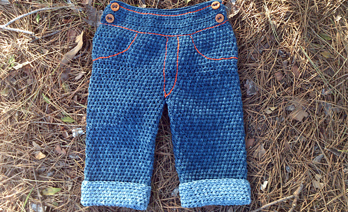 Pantalón vaquero a ganchillo