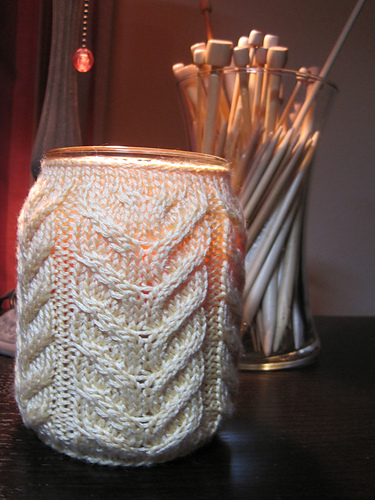 Antler Cable Jar Candle Cozy