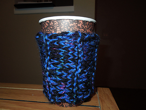 Pencil-Knit Coffee Cozy
