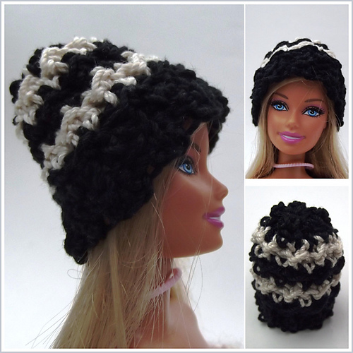 Striped Barbie Beanie