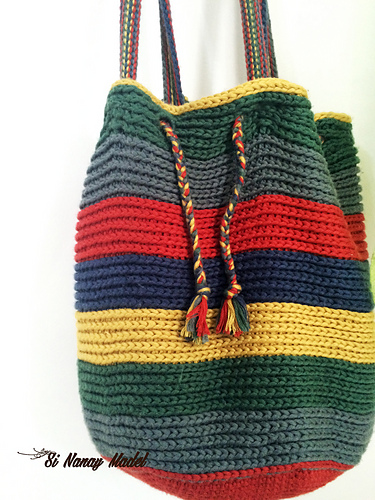 Over-sized Striped Market Bag