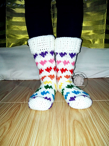 Rainbow Hearts Socks
