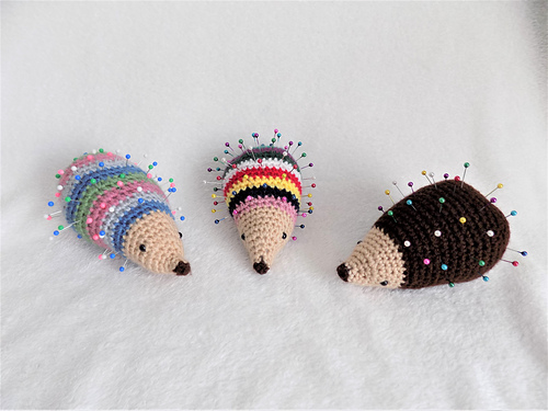 striped hedgehog pin cushion