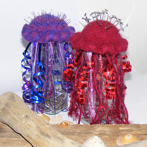 Felted jellyfish pin cushion