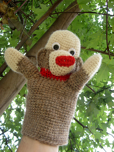 Sock Monkey Hand Puppet