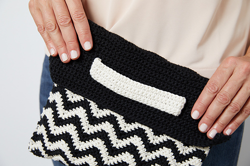 Chevron Wristlet Clutch Bag