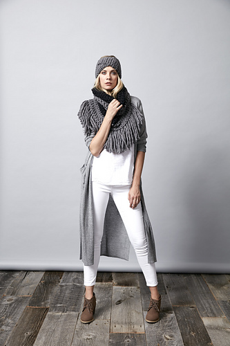 Twisted Headband and Fringed Infinity Scarf Set