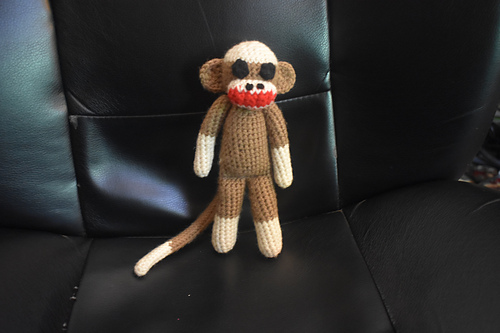 Sitting Baby Sock Monkey